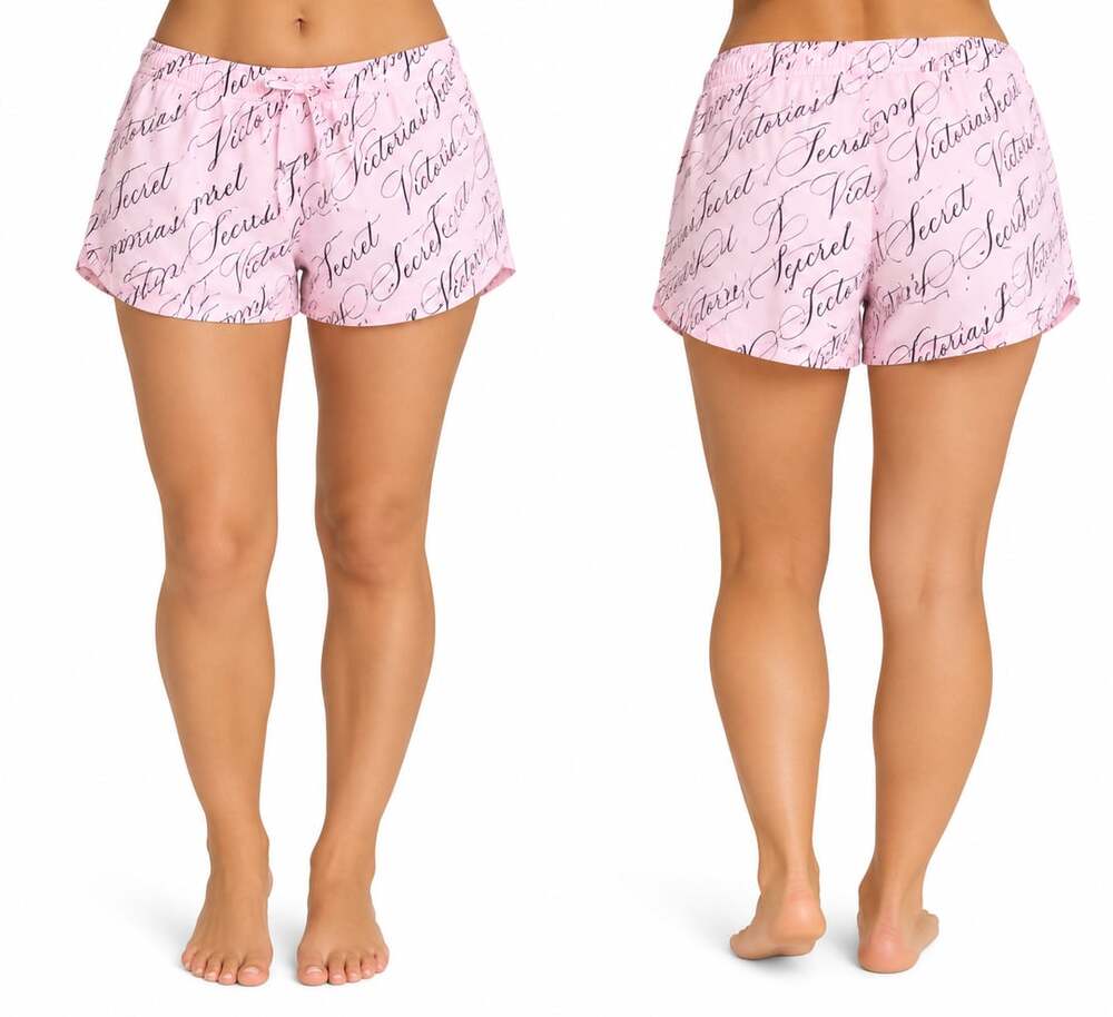 Victoria's Secret Sleep Shorts Size S Pink Script Logo Pajama